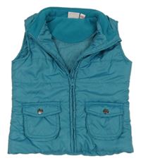 Modrozelená prošívaná šusťáková zateplená vesta impidimpi