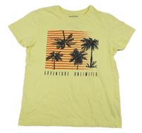 Žluté tričko s palmami DESTINATION