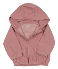 Starorůžová propínací mikina s kapucí PRIMARK