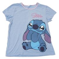 Světlemodro/růžové melírované tričko se Stitchem Disney