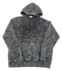 Černá plísňová mikina s lebkou a kapsou a kapucí H&M
