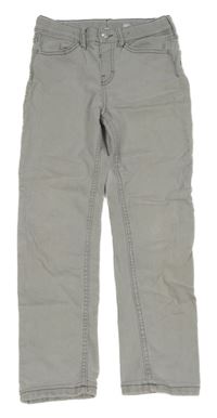 Světlešedé slim fit teplákové rifle H&M