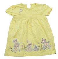 Žluté bavlněné šaty Bambi s motýlkem George