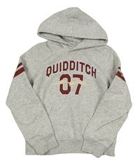 Světlešedá melírovaná mikina s nápisem a kapucí - Harry Potter H&M