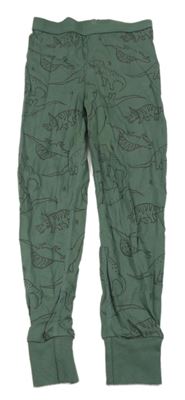 Khaki pyžamové kalhoty s dinosaury H&M