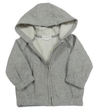 Šedá melírovaná propínací mikina s kapucí zn. Primark