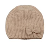 Růžová třpytivá pletená čepice s mašlí H&M