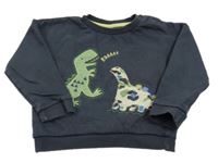 Tmavomodrá mikina s dinosaury zn. Nutmeg