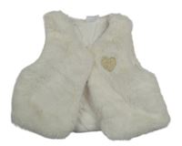 Smetanová kožešinová zateplená vesta se srdcem Orchestra