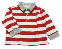 Červeno-bílé pruhované polo triko