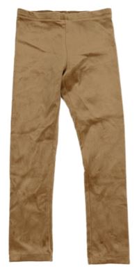 Hnědé plyšové legíny H&M