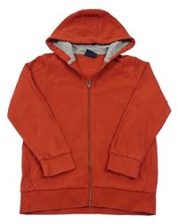 Červená propínací mikina s kapucí Tu