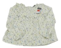 Nové - Smetanová květovaná halenka s volánky Primark