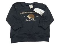 Nové - Tmavomodrá mikina s ježkem a nápisem H&M