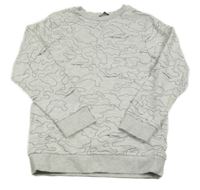 Světlešedá melírovaná army mikina s čísly George