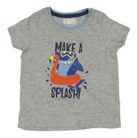 Šedé melírované tričko se žralokem Impidimpi