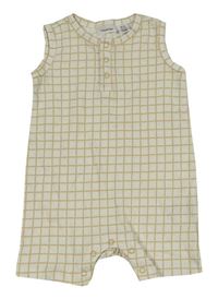 Bílo-béžový kostkovaný kraťasový overal Lily & Dan