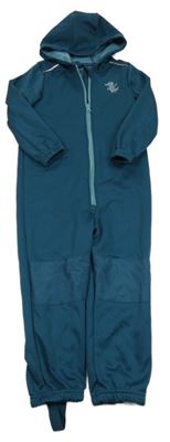 Petrolejová softshellová kombinéza s dinosaurem a kapucí Lupilu