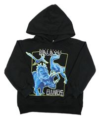 Černá mikina s dinosaury a kapucí H&M
