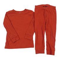 Červené žebrované pyžamo H&M
