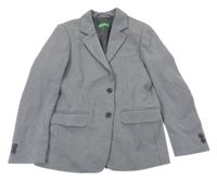 Černo-šedé kostkované slavnostní sako Benetton