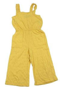 Žlutý žebrovaný culottes overal Primark