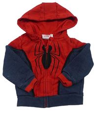 Červeno-tmavomodrá propínací mikina s kapucí - Spiderman Marvel