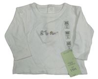 Bílé triko s výšivkou M&S