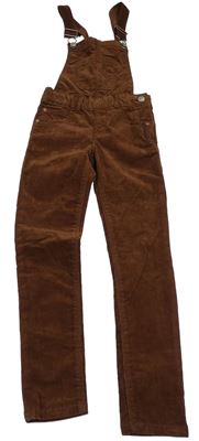 Hnědé laclové skinny manšestráky 