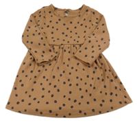 Hnědé puntíkaté žebrované šaty George