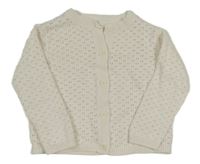 Bílý perforovaný propínací svetr Matalan