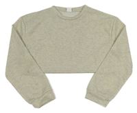 Světlešedá melírovaná crop mikina 