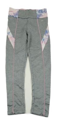 Šedo-světlerůžové melírované sportovní legíny Primark