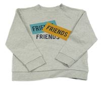 Šedá žebrovaná mikina s nápisy Orchestra 