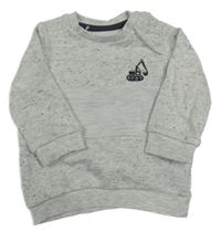 Šedá melírovaná lehká mikina s bagrem F&F