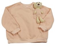 Světlerůžová mikina s plyšovým medvídkem 