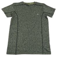 Tmavozeleno-černé melírované sportovní tričko Yigga