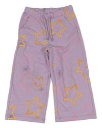 Lila široké tepláky s hvězdami Benetton