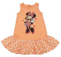 Oranžové šaty s Minnie a puntíky C&A