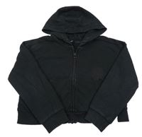 Černá crop propínací mikina s kapucí George