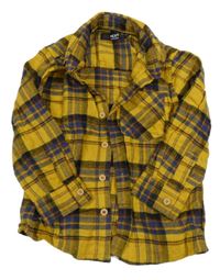 Okrovo-modrá kostkovaná košile Next