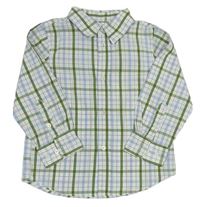 Bílo-zeleno-světlemodrá kostkovaná košile H&M