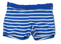 Modro-bílé pruhované nohavičkové plavky Tu