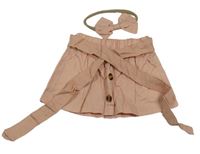 2set - Růžová sukně s páskem + gumička s mašlí Shein