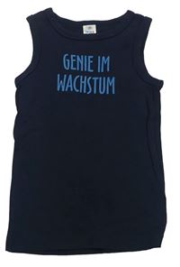 Tmavomodré tílko s nápisem Topomini