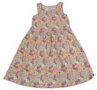 Bílo-barevné květované šaty H&M