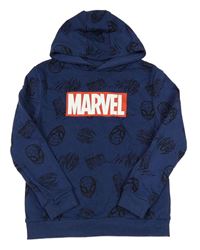 Tmavomodrá mikina se Spidermany a kapucí Marvel