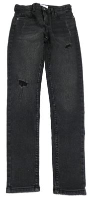 Tmavošedé skinny rifle s prošoupáním Zara