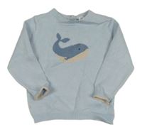 Světlemodrý svetr s velrybou M&S