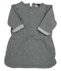 Šedo-stříbrné pruhované třpytivé teplákové šaty se srdcem Kiabi